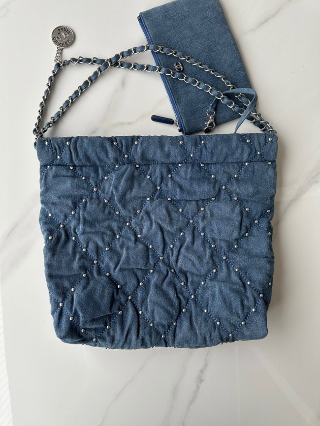 CHANEL 22 HANDBAG AS3260 Denim Blue