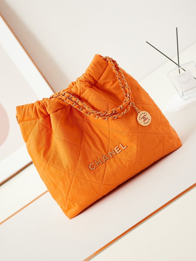 CHANEL 22 HANDBAG Fabric AS3261 orange