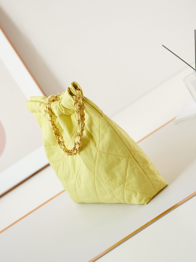 CHANEL 22 HANDBAG Fabric AS3261 yellow