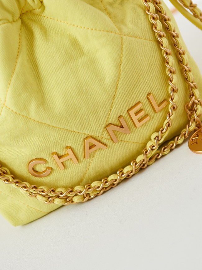 CHANEL 22 MINI HANDBAG Fabric AS3980 yellow