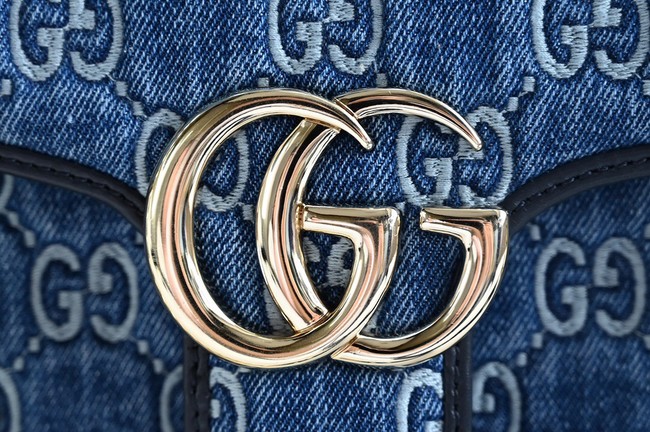 Gucci GG MARMONT SMALL SHOULDER BAG 443497 Blue GG denim