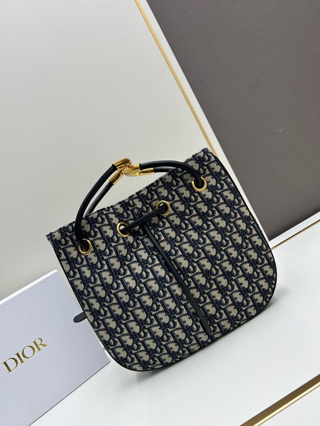 Medium Dior Nolita Bag Blue Dior Oblique Embroidery M2312UN