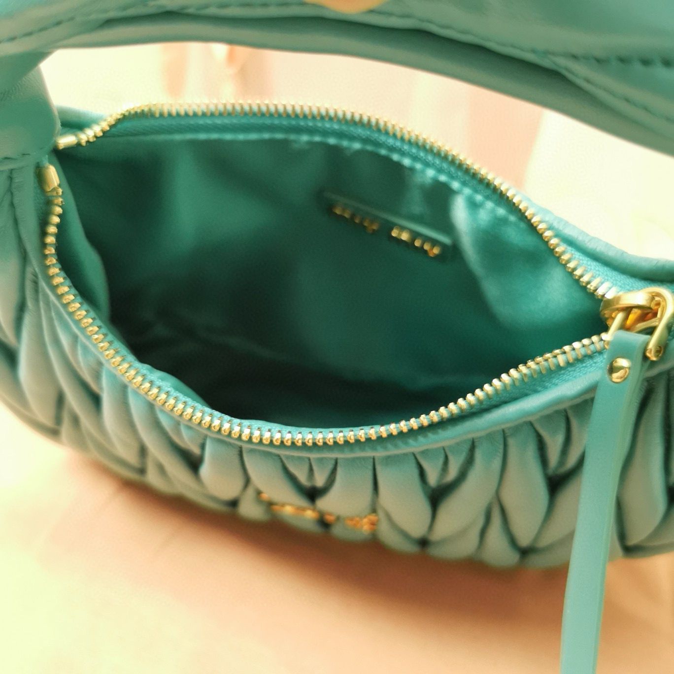 Miu Miu Wander Matelasse Original Sheepskin Bag 5BC125 Green