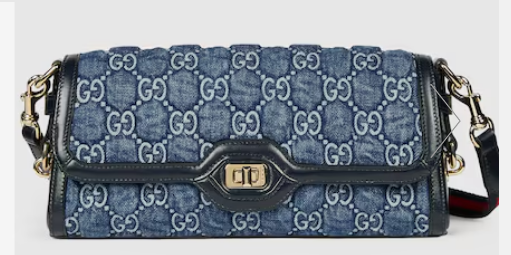 GUCCI LUCE SMALL SHOULDER BAG 786027 Blue GG denim