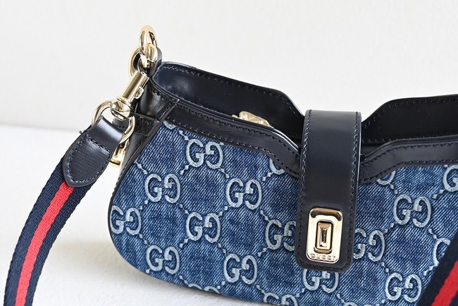 GUCCI MOON SIDE MINI SHOULDER BAG 786015 Blue GG denim