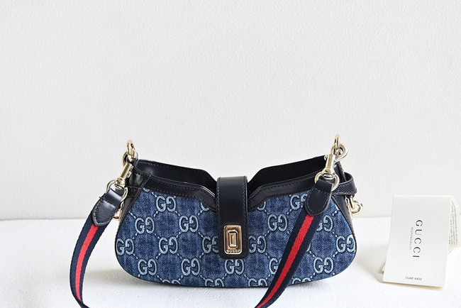 GUCCI MOON SIDE MINI SHOULDER BAG 786015 Blue GG denim