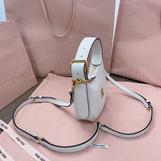 MIU MIU Original Leather Top Handle Bag 5BC161 white