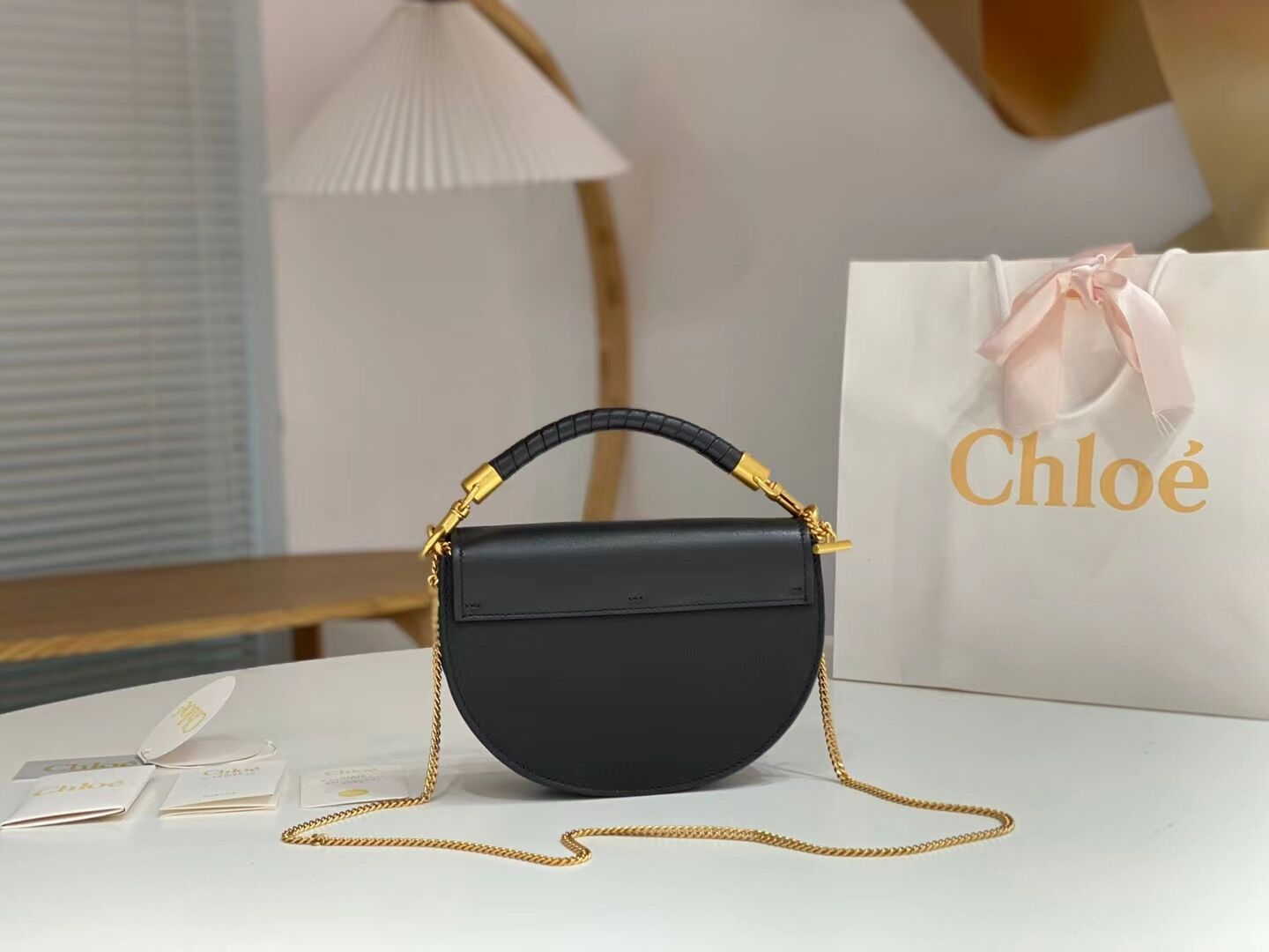 CHLOE Small leather shoulder bag CL225156 black