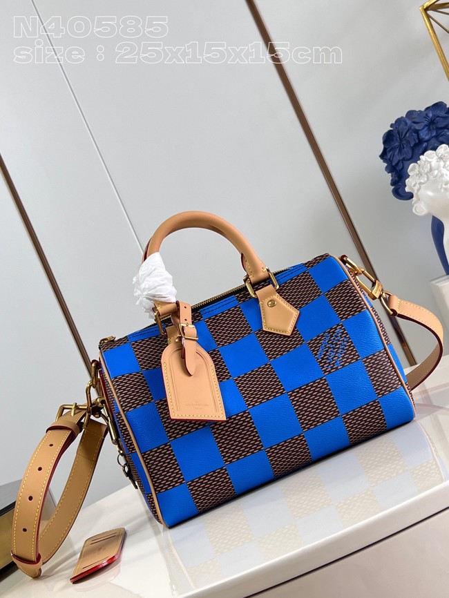 Louis Vuitton Speedy 25 Bandouliere Damier Pop N40585 Blue