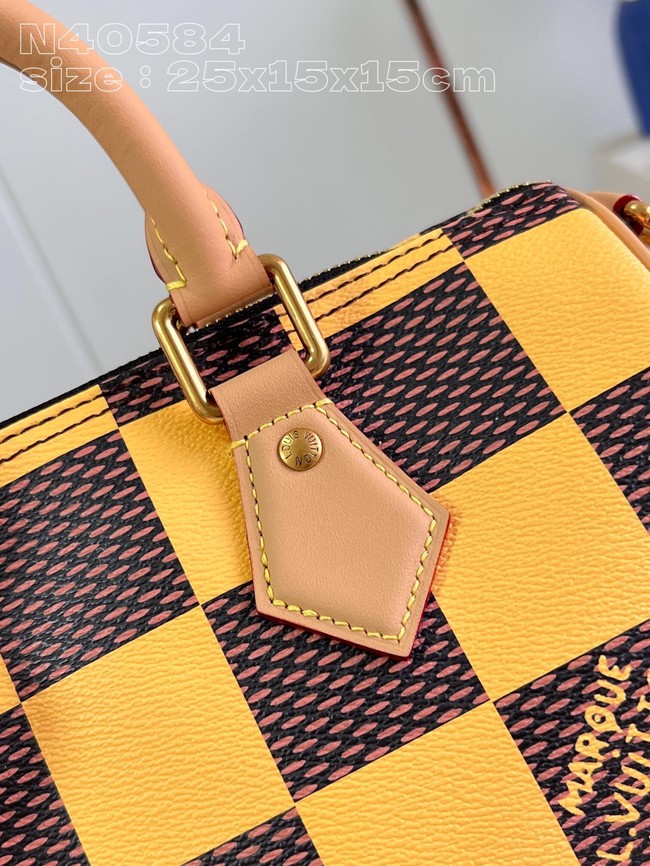 Louis Vuitton Speedy 25 Bandouliere Damier Pop N40585 Yellow