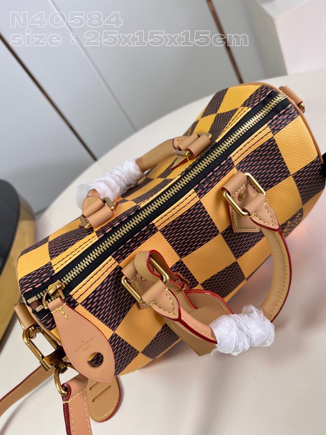 Louis Vuitton Speedy 25 Bandouliere Damier Pop N40585 Yellow