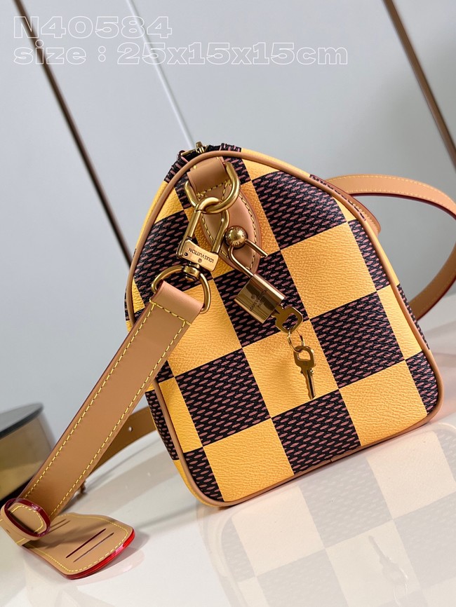 Louis Vuitton Speedy 25 Bandouliere Damier Pop N40585 Yellow