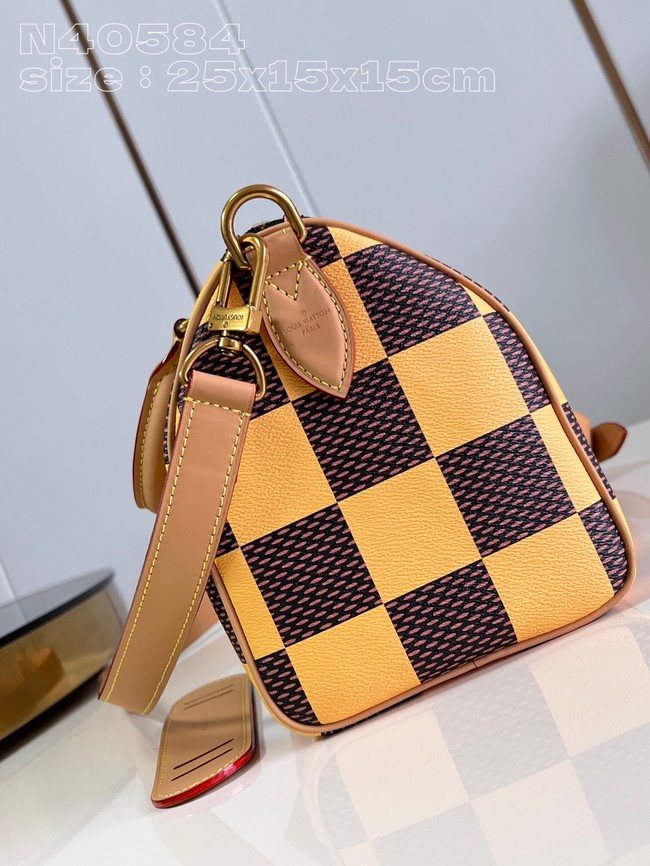 Louis Vuitton Speedy 25 Bandouliere Damier Pop N40585 Yellow