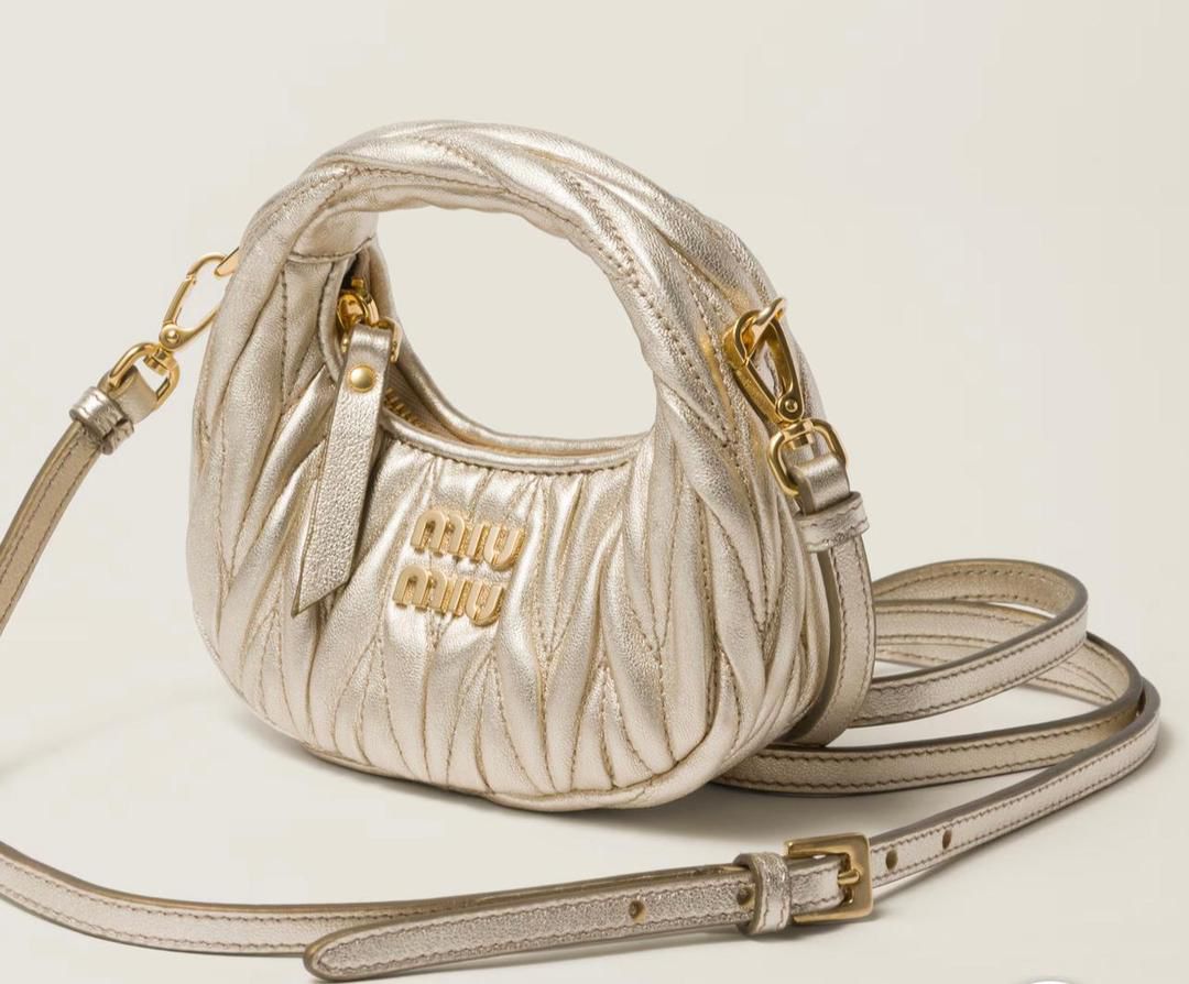 Miu Miu Wander Matelasse Original Sheepskin Mini Bag 5BP078 Gold