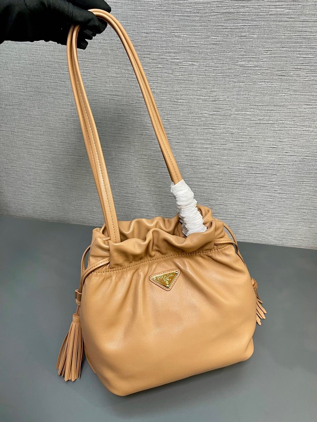 Prada Leather shoulder bag 1BG541 Apricot