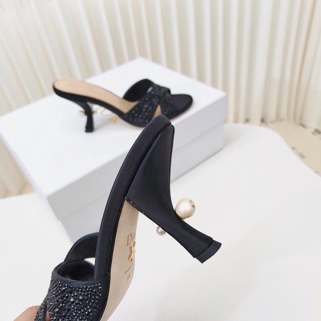 Dior Tribales Heeled Slide Suede Calfskin and Strass 11910-1