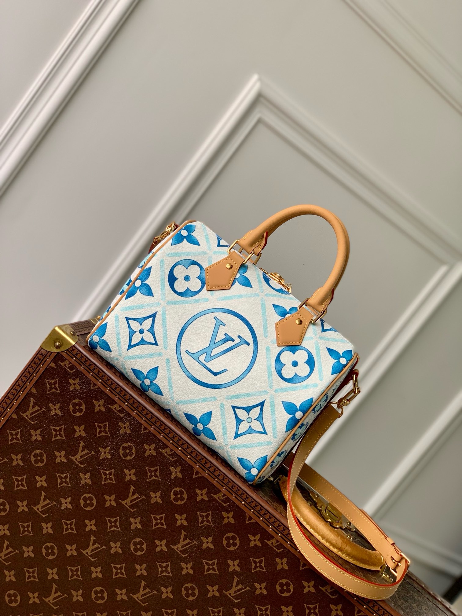 Louis Vuitton NEW Speedy Bandouliere 25 M11264 Lagoon Blue