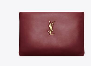 SAINT LAURENT CALYPSO SMALL POUCH IN LAMBSKIN 765025 ROUGE MERLOT