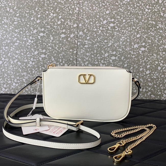 VALENTINO Mini VLOGO SIGNATURE calfskin bag MZ079 white