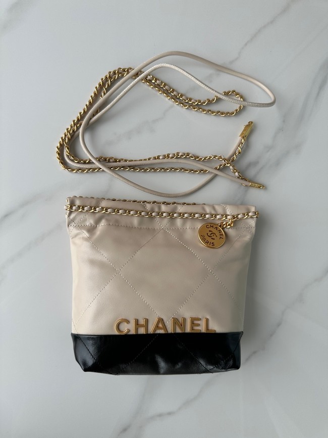 CHANEL 22 MINI HANDBAG AS3980 Apricot & Black