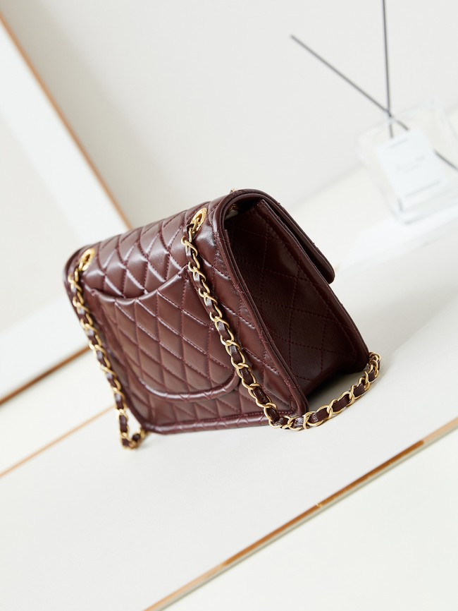 CHANEL FLAP BAG Lambskin AS4686 Dark Burgundy