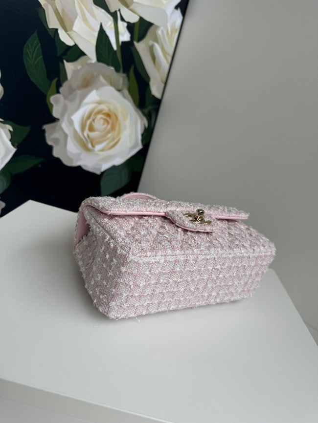 CHANEL MINI CLASSIC HANDBAG WITH TOP HANDLE AS2431 pink