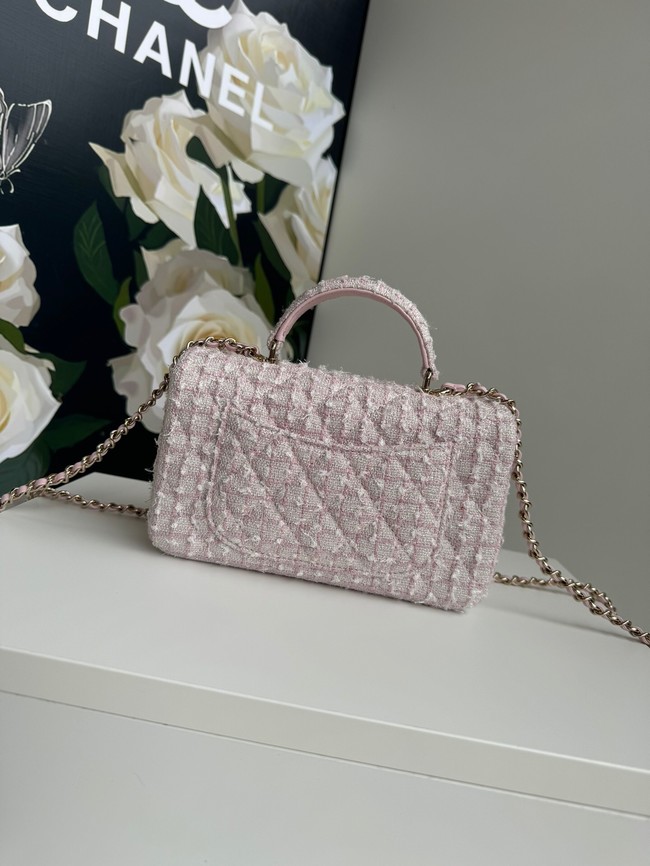 CHANEL MINI CLASSIC HANDBAG WITH TOP HANDLE AS2431 pink