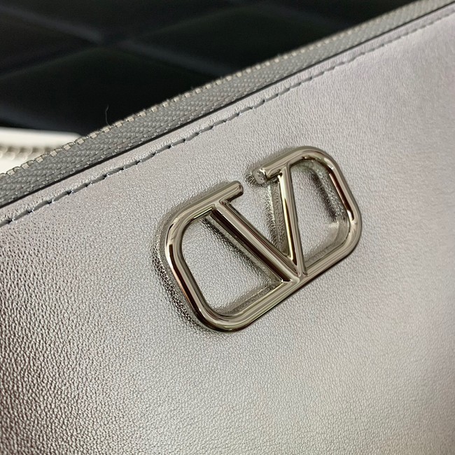 VALENTINO Mini VLOGO SIGNATURE calfskin bag MZ079 silver