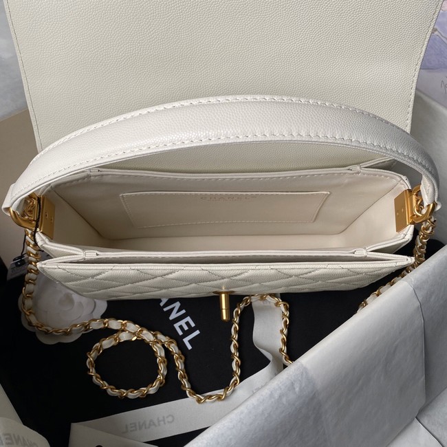 Chanel FLAP BAG WITH TOP HANDLE AS6261 white