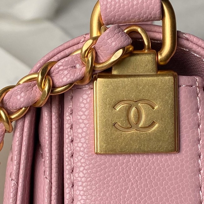 Chanel SMALL FLAP BAG WITH TOP HANDLE AS6262 PINK