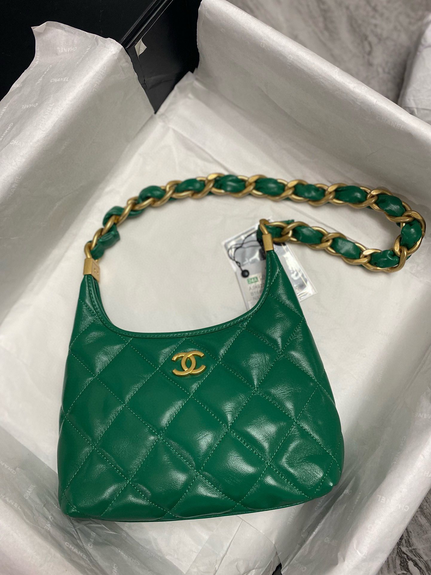 Chanel 24A Original Leather Hobo Bag AS4922 AS4923 Green