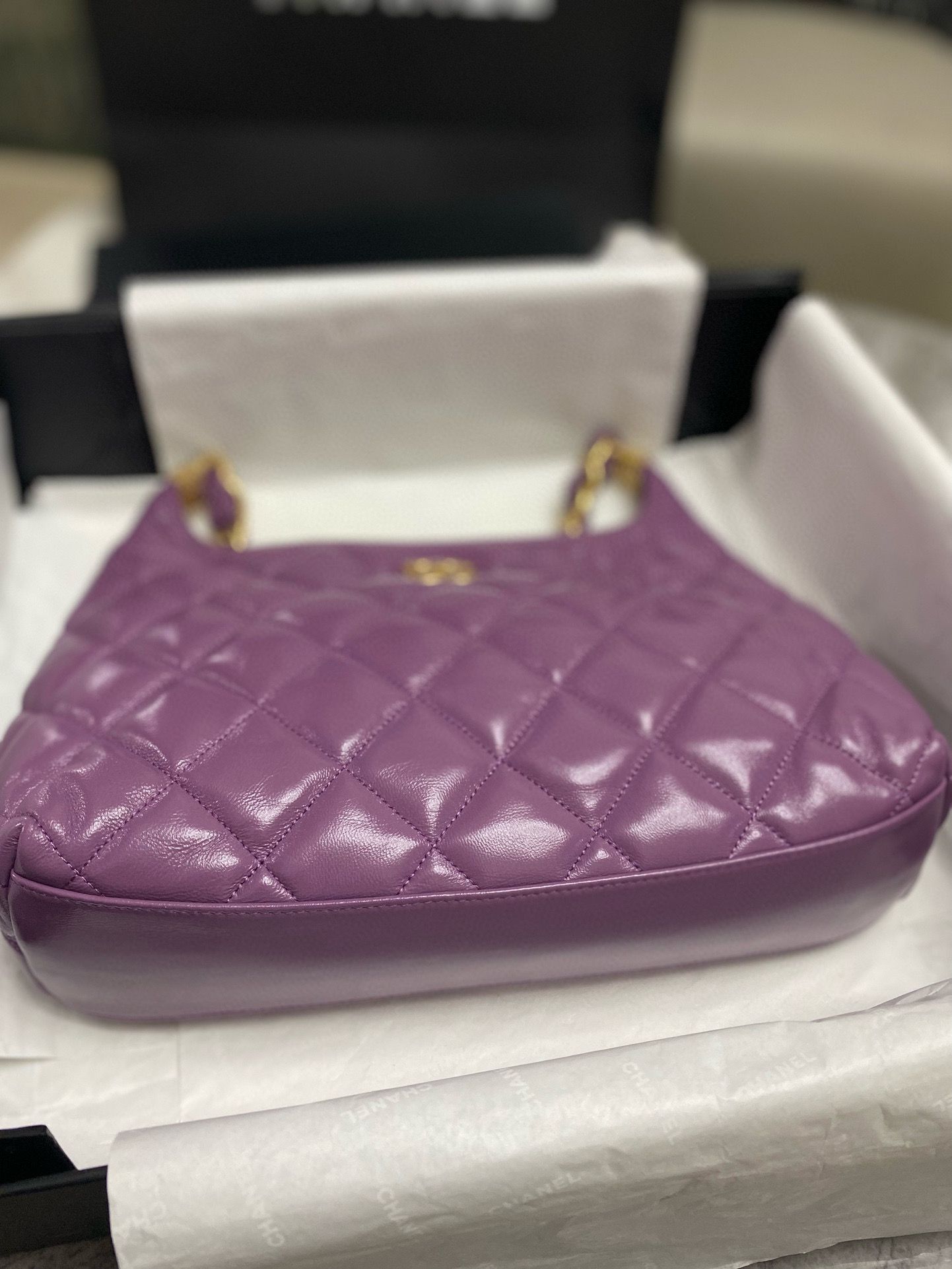 Chanel 24A Original Leather Hobo Bag AS4922 AS4923 Purple