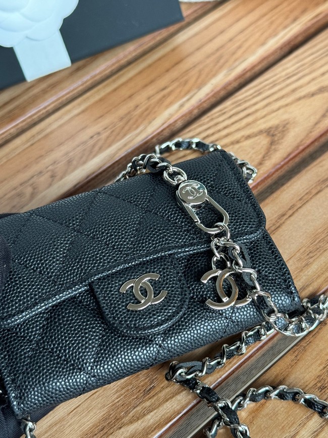 Chanel MINI BELT BAG Gold-Tone Metal A81081 black