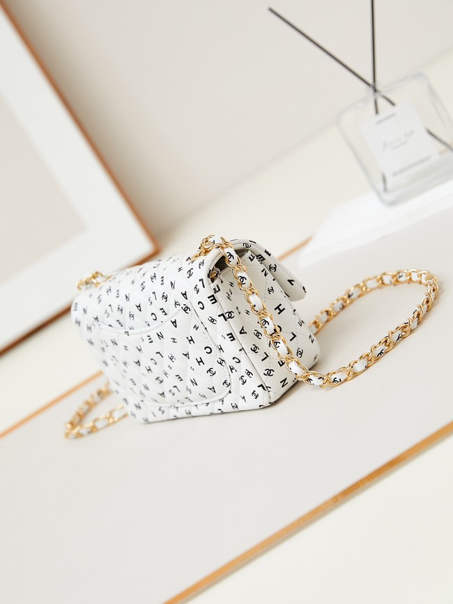 Chanel MINI CLASSIC HANDBAG AS1116 white&black