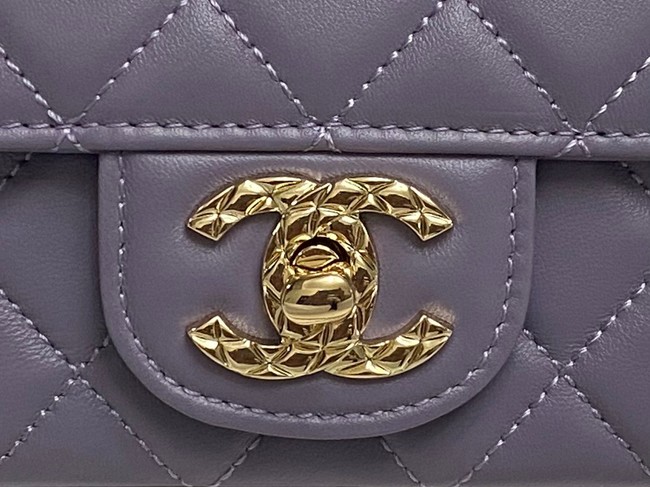 Chanel MINI FLAP BAG WITH TOP HANDLE AS4924 Light Purple