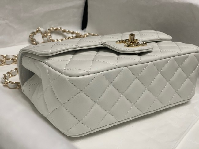 Chanel MINI FLAP BAG WITH TOP HANDLE AS4924 white