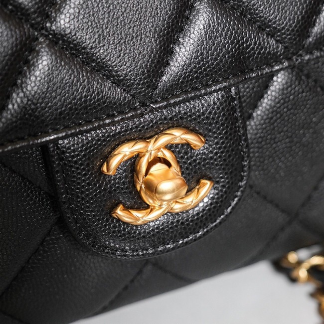 Chanel MINI FLAP BAG WITH TOP HANDLE AS4956 black