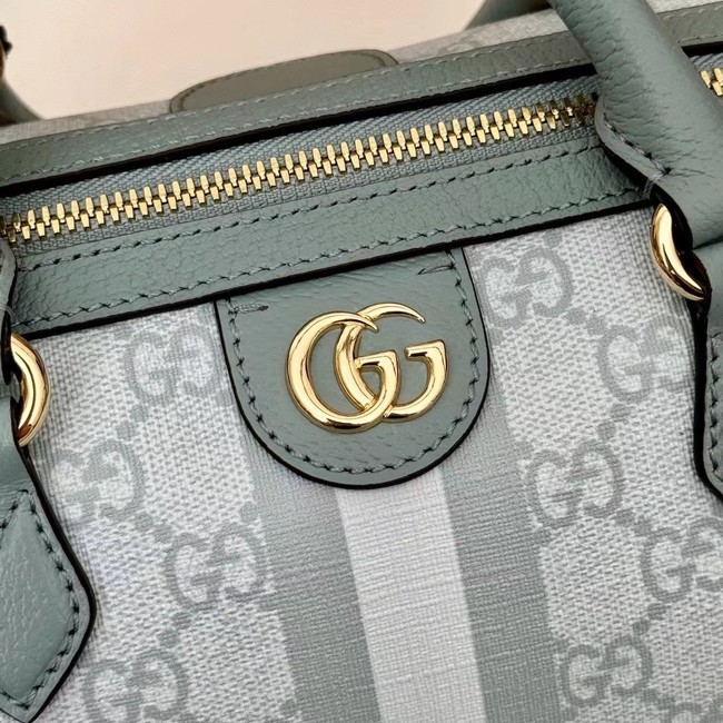 GUCCI OPHIDIA GG SMALL TOP HANDLE BAG 772061 Dusty blue