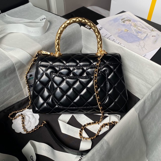 Chanel FLAP BAG WITH TOP HANDLE AS92990 black