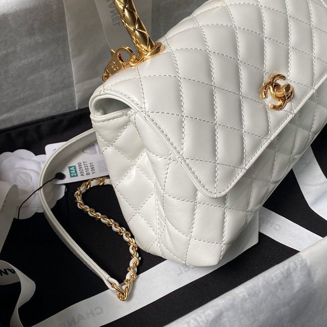 Chanel FLAP BAG WITH TOP HANDLE AS92990 white