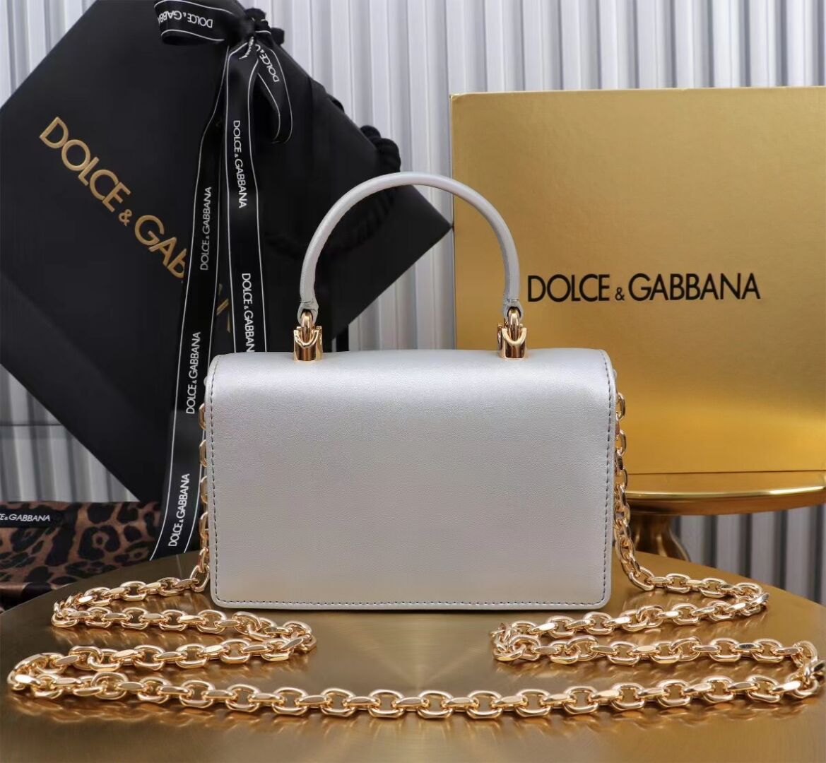 Dolce & Gabbana leather Shoulder Bag G6504 silver