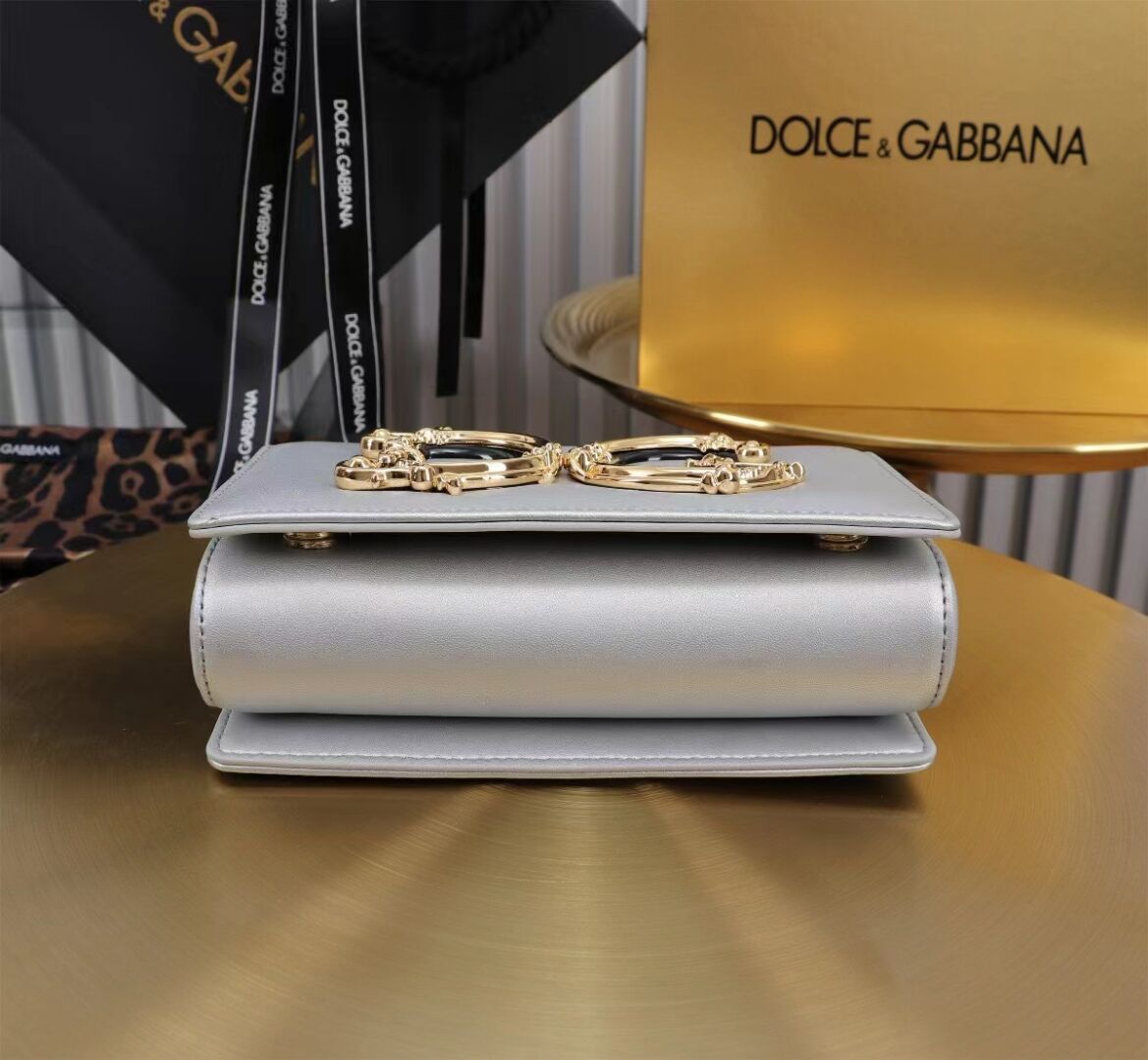 Dolce & Gabbana leather Shoulder Bag G6504 silver