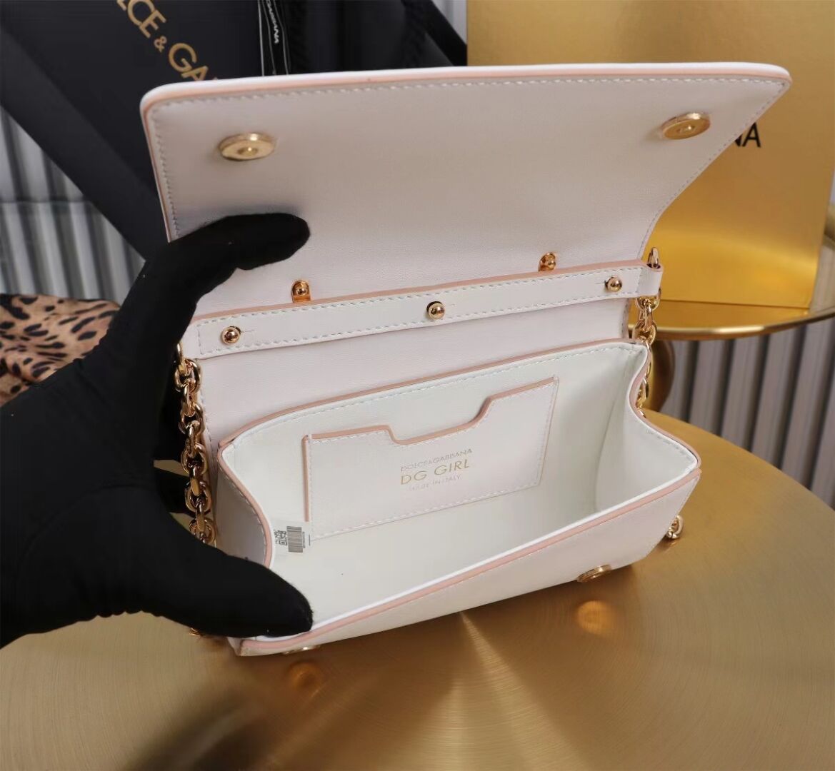 Dolce & Gabbana leather Shoulder Bag G6504 white