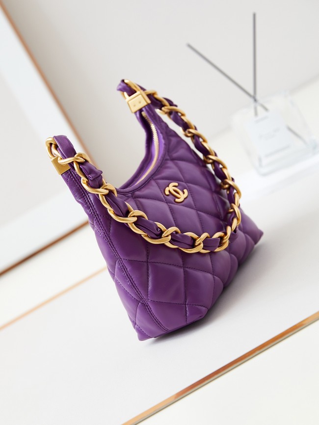 Chanel 24A SMALL HOBO HANDBAG AS4922 Purple