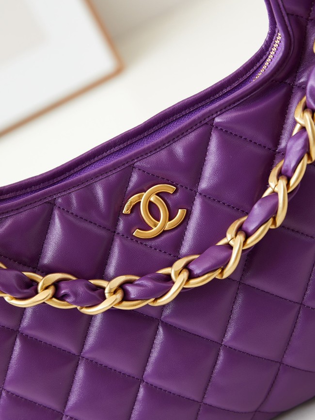 Chanel 24A HOBO HANDBAG AS4923 Purple