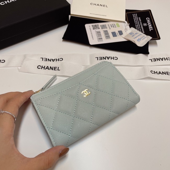 Chanel CLASSIC CARD HOLDER AP3179 light blue