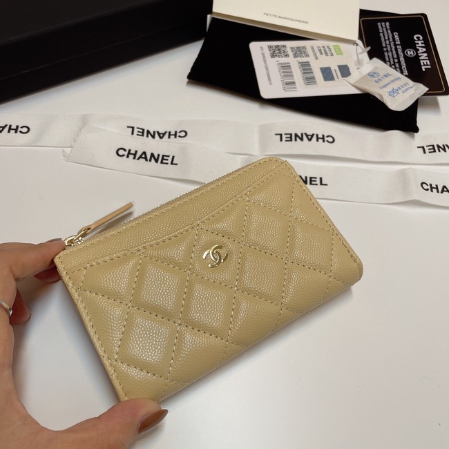 Chanel CLASSIC CARD HOLDER AP3179 apricot