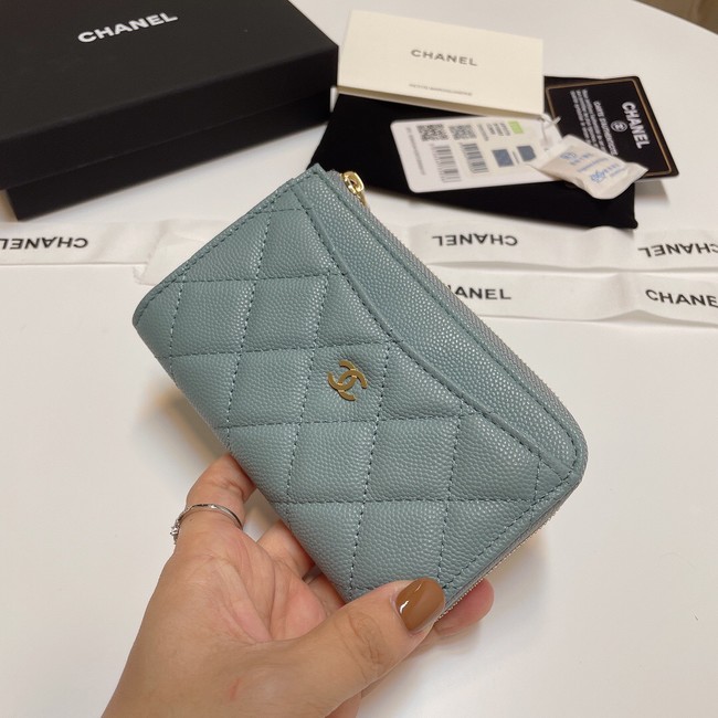 Chanel CLASSIC CARD HOLDER AP3179 sky blue