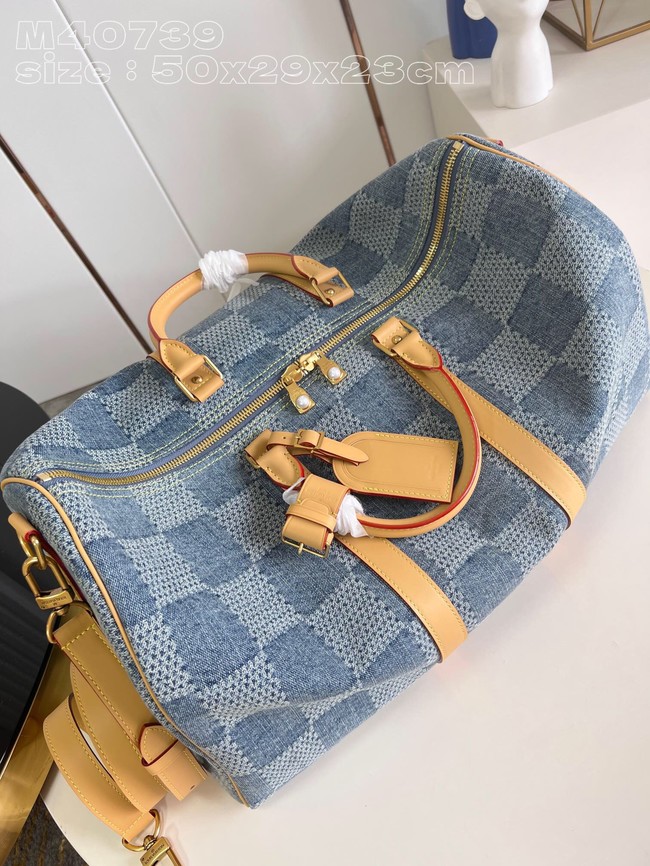 Louis Vuitton Keepall Bandouliere 50 N40739 Blue