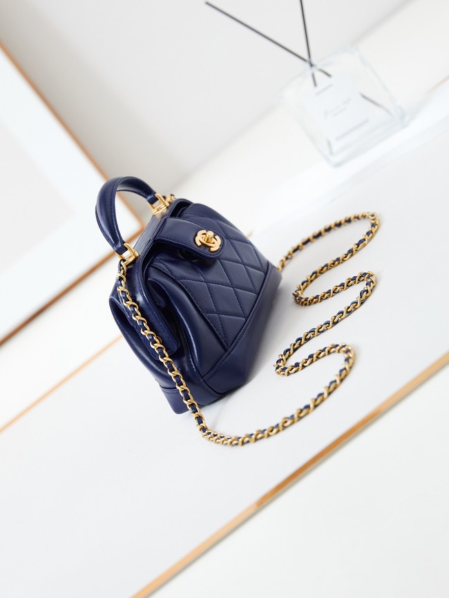 CHANEL 24A MINI BAG WITH TOP HANDLE AS4958 dark blue